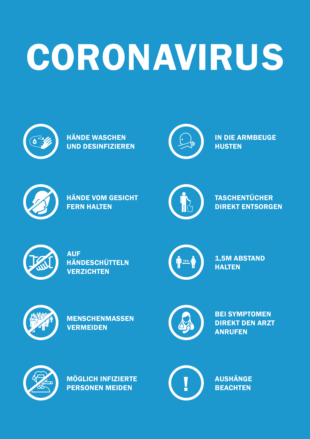 Kostenfreie Coronavirus Schutzmaßnahmen Downloads | SPRINTIS