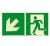 Fluchtwegschild links abwärts Icon