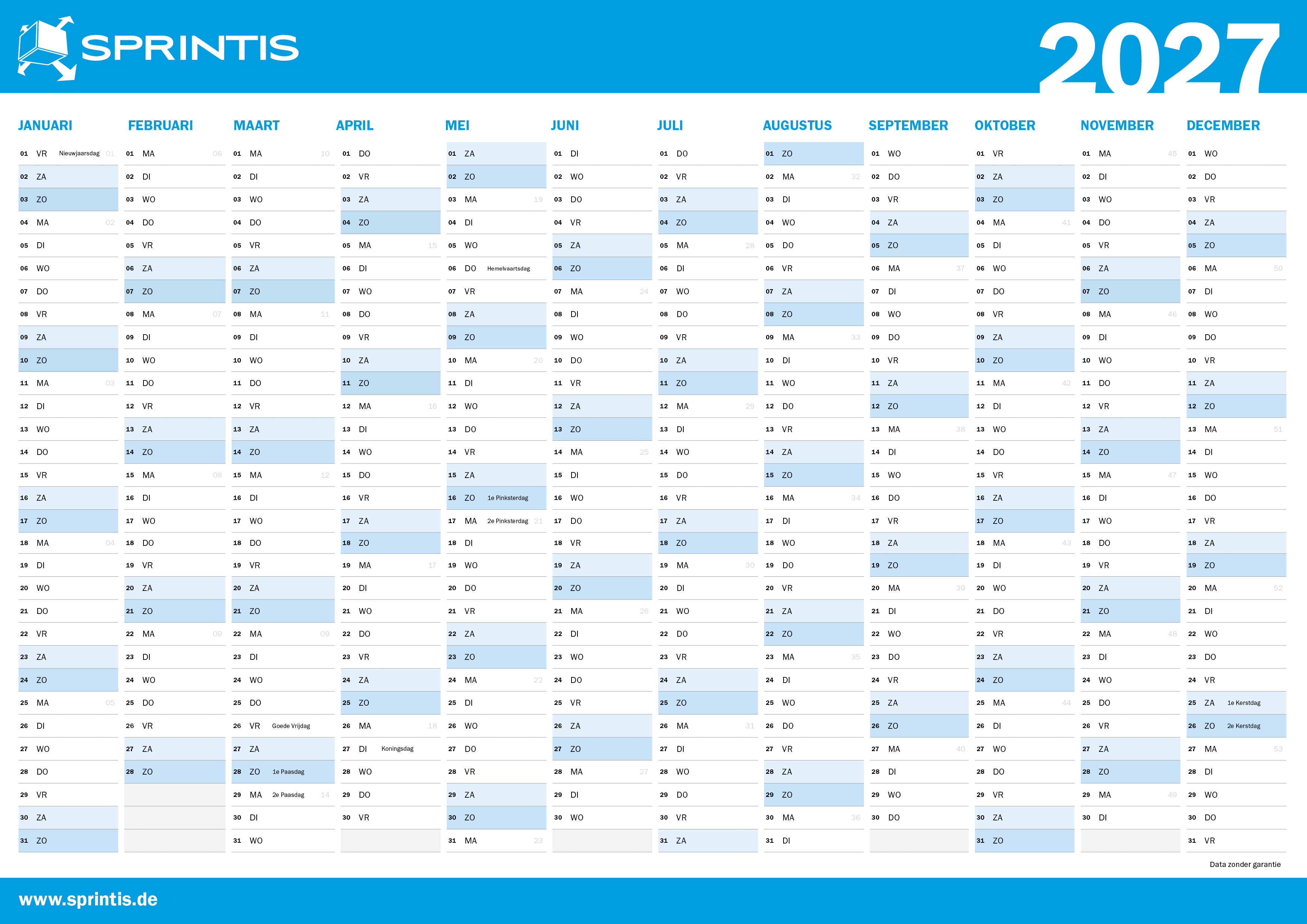 2027 jaarplanner DIN A4