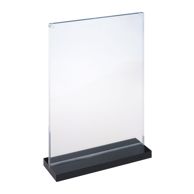 magnetischer T-Aufsteller mit schwarzem Sockel Hochformat | A5 - 148 x 210 mm