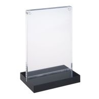 magnetischer T-Aufsteller mit schwarzem Sockel Hochformat | A6 - 105 x 148 mm
