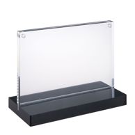 magnetischer T-Aufsteller mit schwarzem Sockel A6 105 x 148 mm  | Querformat 