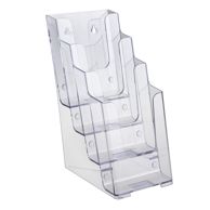 Prospekthalter Wand/ Stand, Polystyrol, transparent PTXC 4 x 1/3 A4 
