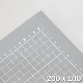 Schneidematte XXL, 200 x 100 cm, selbstheilend, mit Raster grau
