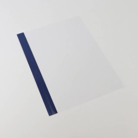 Einbanddeckel Folie A4, NOBLESS, Kartonleiste mit Aufschlag-Rille blau/transparent