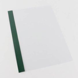 Einbanddeckel Folie A4, NOBLESS, Kartonleiste mit Aufschlag-Rille grün/transparent