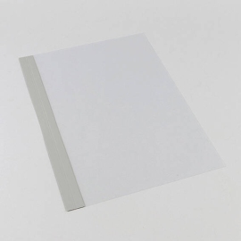 Einbanddeckel Folie A4, NOBLESS, Kartonleiste mit Aufschlag-Rille grau/transparent