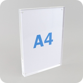 T-Aufsteller A4 magnetisch, Hochformat, Acryl, transparent 