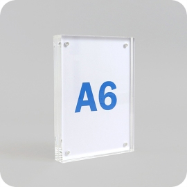 T-Aufsteller A6 magnetisch, Hochformat, Acryl, transparent 