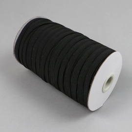 Gummizugschnüre auf Rolle, 8 mm, schwarz (Rolle mit 90 m) 
