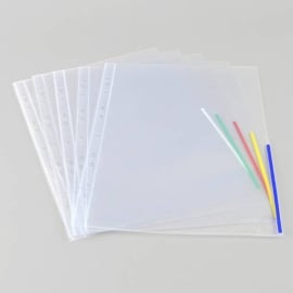 Prospekthüllen A4, halbseitige Signalkante, PP-Folie, farbsortiert mehrfarbig