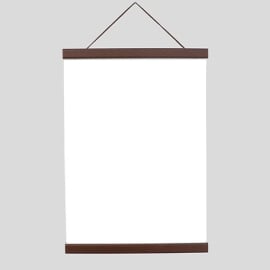 Posterleisten aus Holz, mit Aufhängeschnur und Magnetbefestigung 600 mm | Dunkelbraun