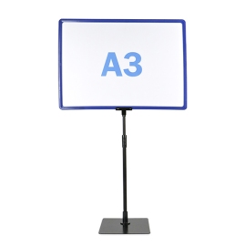 Plakatrahmen mit Standfuß und Halterung (Set) A3 | blau | Standfläche: schwarz