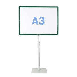 Plakatrahmen mit Standfuß und Halterung (Set) A3 | grün | Standfläche: grau