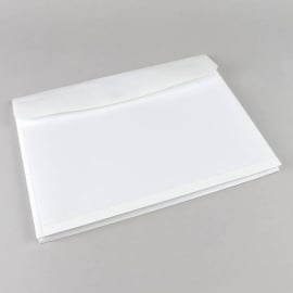 Dokumententasche A4, mit Klettverschluss und Dehnfalte bis 400 Blatt, PP-Folie, weiß 
