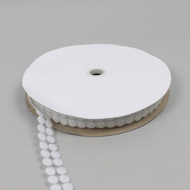 Klettpunkte auf Rolle, Haken und Flausch einzeln 13 mm | weiß | Flausch