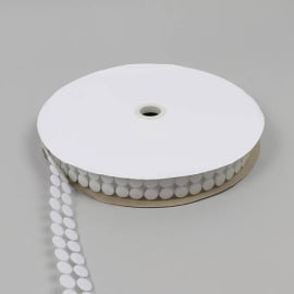 Klettpunkte auf Rolle, Haken und Flausch einzeln 13 mm | weiß | Haken
