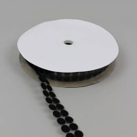 Klettpunkte auf Rolle, Haken und Flausch einzeln 16 mm | schwarz | Flausch