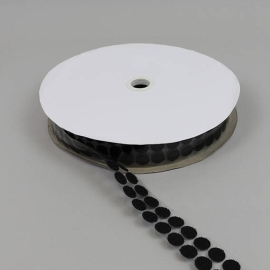 Klettpunkte auf Rolle, Haken und Flausch einzeln 16 mm | schwarz | Haken