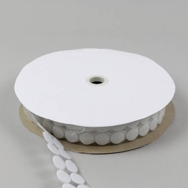 Klettpunkte auf Rolle, Haken und Flausch einzeln 21 mm | weiß | Flausch