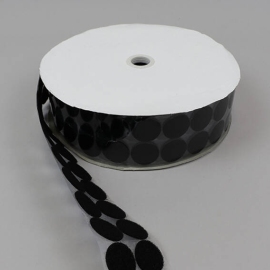 Klettpunkte auf Rolle, Haken und Flausch einzeln 33 mm | schwarz | Flausch