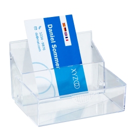 Visitenkartenbox für bis zu 80 Visitenkarten, aufstellbar, 27 mm | 1 Stück