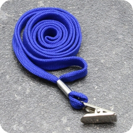 Lanyard, 10 mm breit blau | mit Bull Dog Clip