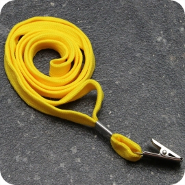 Lanyard, 10 mm breit gelb | mit Bull Dog Clip
