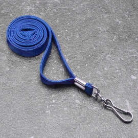 Lanyard, 10 mm breit blau | mit drehbarem Metallhaken