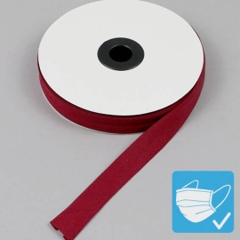 Schrägband, Baumwolle und Polyester, 20 mm (Rolle mit 25 m) dunkelrot