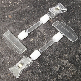 Sign-Clip mit Preishalter und kleiner Klammer, 5 cm Verlängerung, transparent 