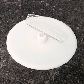 Sign-Clip mit Preishalter und selbstklebendem Tellerfuß (Ø 90 mm), transparent 