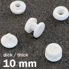 Druckösen Kunststoff, dicke Ausführung weiß | 10 mm