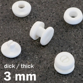 Druckösen Kunststoff, dicke Ausführung weiß | 3 mm
