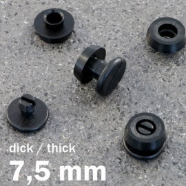 Druckösen Kunststoff, dicke Ausführung schwarz | 7.5 mm