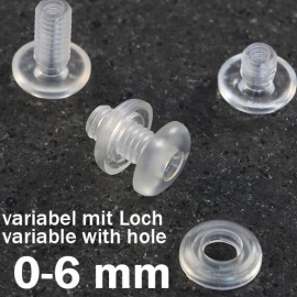Druckösen Kunststoff, mit Loch 6 mm