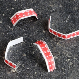 Clipbandverschluss 33 mm, weiß-rot 