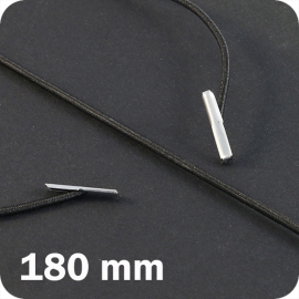 Gummizugschnüre 180 mm mit 2 Splinten, schwarz 