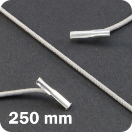 Gummizugschnüre 250 mm mit 2 Splinten, grau 