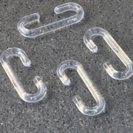 C-Haken, 38 mm lang, Kunststoff transparent 