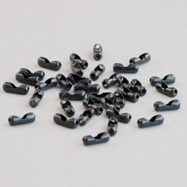 Einpressverschlüsse für Kugelketten, 2,4 mm, schwarz, Metall 