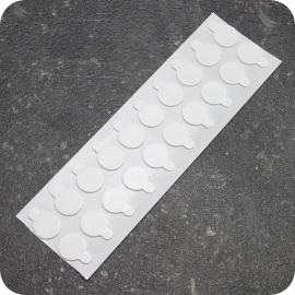 Doppelseitige Reinacrylat-Klebepunkte, 1 mm dick, stark/stark 15 mm | zu 100 Stück im Druckverschlussbeutel