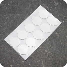 Doppelseitige Reinacrylat-Klebepunkte, 1 mm dick, stark/stark 20 mm | zu 100 Stück im Druckverschlussbeutel