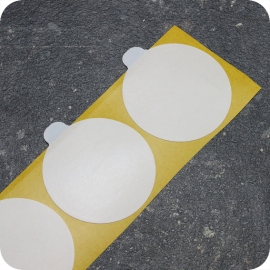 Doppelseitige Papiervlies-Klebepunkte, stark/stark 50 mm | zu 100 Stück im Druckverschlussbeutel