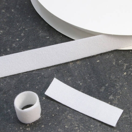 Klettband doppelseitig, Rolle mit 25 m 25 mm | weiß