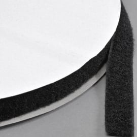 Klettband zum Nähen, Flausch (Rolle mit 25 m) 16 mm | schwarz