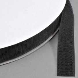 Klettband zum Nähen, Haken (Rolle mit 25 m) 16 mm | schwarz
