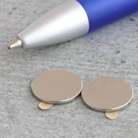Scheibenmagnete aus Neodym, selbstklebend, 13 mm x 1 mm, N35 