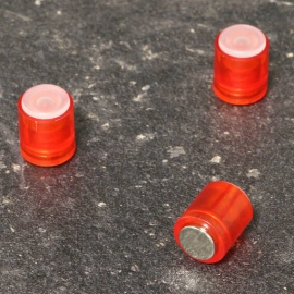 Tafelmagnet, zylindrisch, ø = 10 mm, transluzent transluzent rot