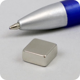 Quadermagnete aus Neodym, vernickelt 10 x 10 mm | 5 mm